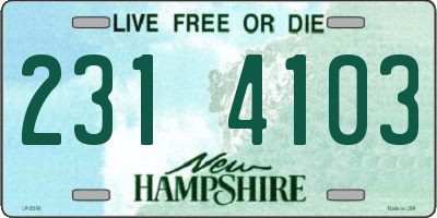 NH license plate 2314103