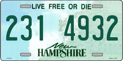 NH license plate 2314932