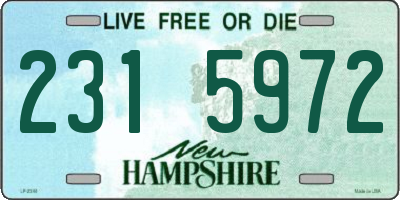NH license plate 2315972