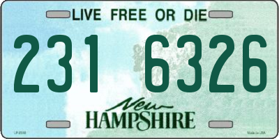 NH license plate 2316326