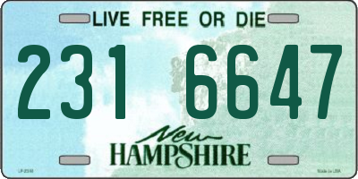 NH license plate 2316647