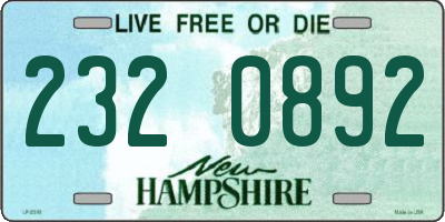 NH license plate 2320892