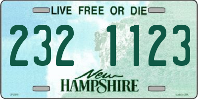 NH license plate 2321123