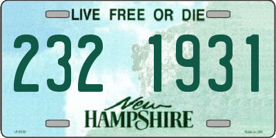 NH license plate 2321931