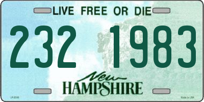 NH license plate 2321983