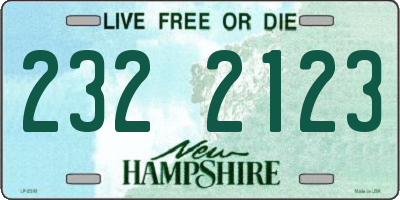 NH license plate 2322123