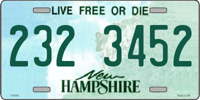 NH license plate 2323452