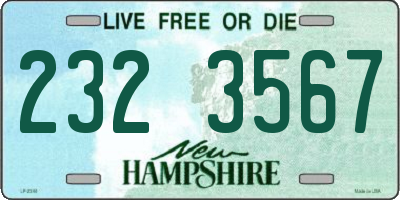 NH license plate 2323567