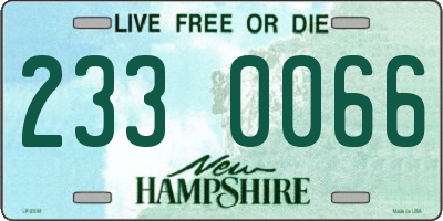NH license plate 2330066