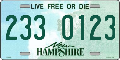 NH license plate 2330123