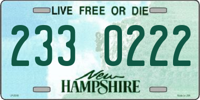 NH license plate 2330222