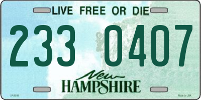 NH license plate 2330407
