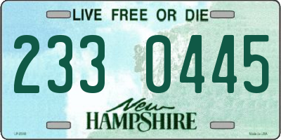 NH license plate 2330445