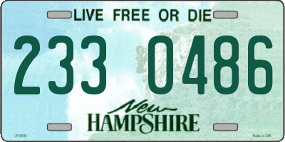 NH license plate 2330486