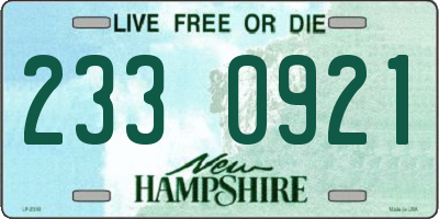 NH license plate 2330921