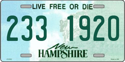 NH license plate 2331920
