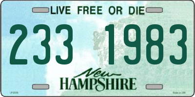 NH license plate 2331983