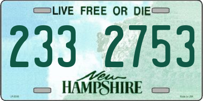 NH license plate 2332753