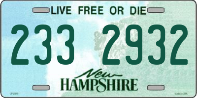NH license plate 2332932