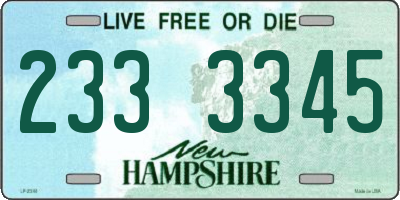 NH license plate 2333345