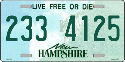 NH license plate 2334125
