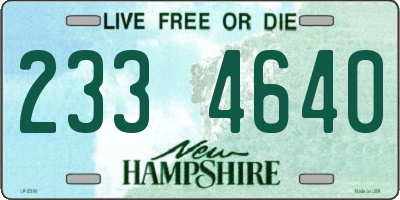 NH license plate 2334640