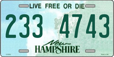 NH license plate 2334743