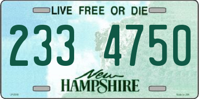 NH license plate 2334750