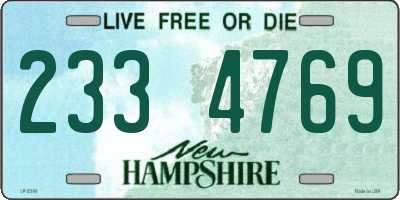 NH license plate 2334769