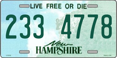 NH license plate 2334778