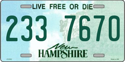 NH license plate 2337670