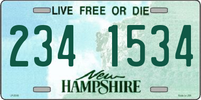 NH license plate 2341534