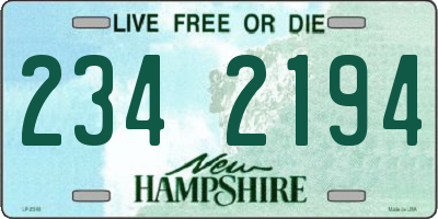 NH license plate 2342194