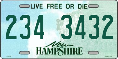 NH license plate 2343432