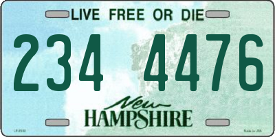 NH license plate 2344476