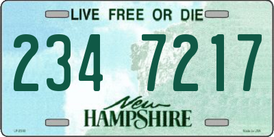 NH license plate 2347217