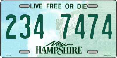 NH license plate 2347474