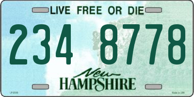 NH license plate 2348778