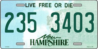NH license plate 2353403