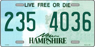 NH license plate 2354036
