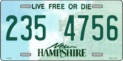 NH license plate 2354756