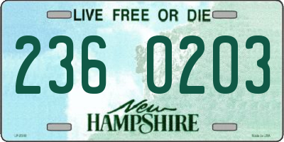 NH license plate 2360203