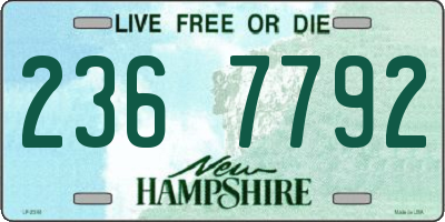 NH license plate 2367792