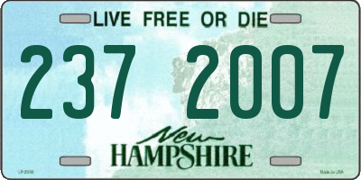 NH license plate 2372007
