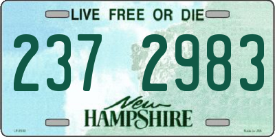 NH license plate 2372983