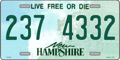 NH license plate 2374332