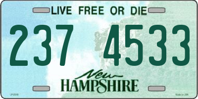 NH license plate 2374533