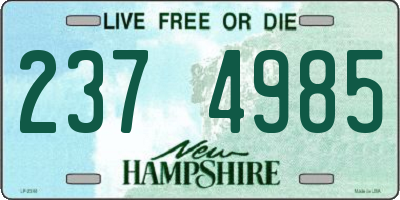 NH license plate 2374985