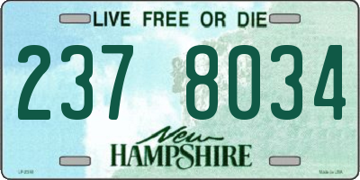 NH license plate 2378034