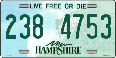 NH license plate 2384753